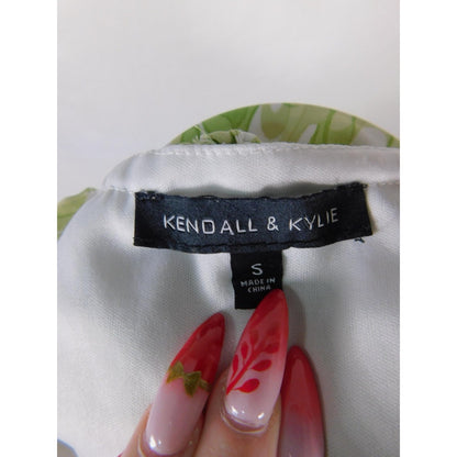 Kendall & Kylie Dress Womens Small Green Spaghetti Strap Mini Swirl DW210185