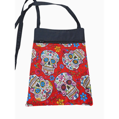 Handcrafted Crossbody Bag With Sugar Skull Pattern