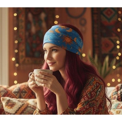 Sun & Moon Celestial Headband - Boho Festival Stretch - New