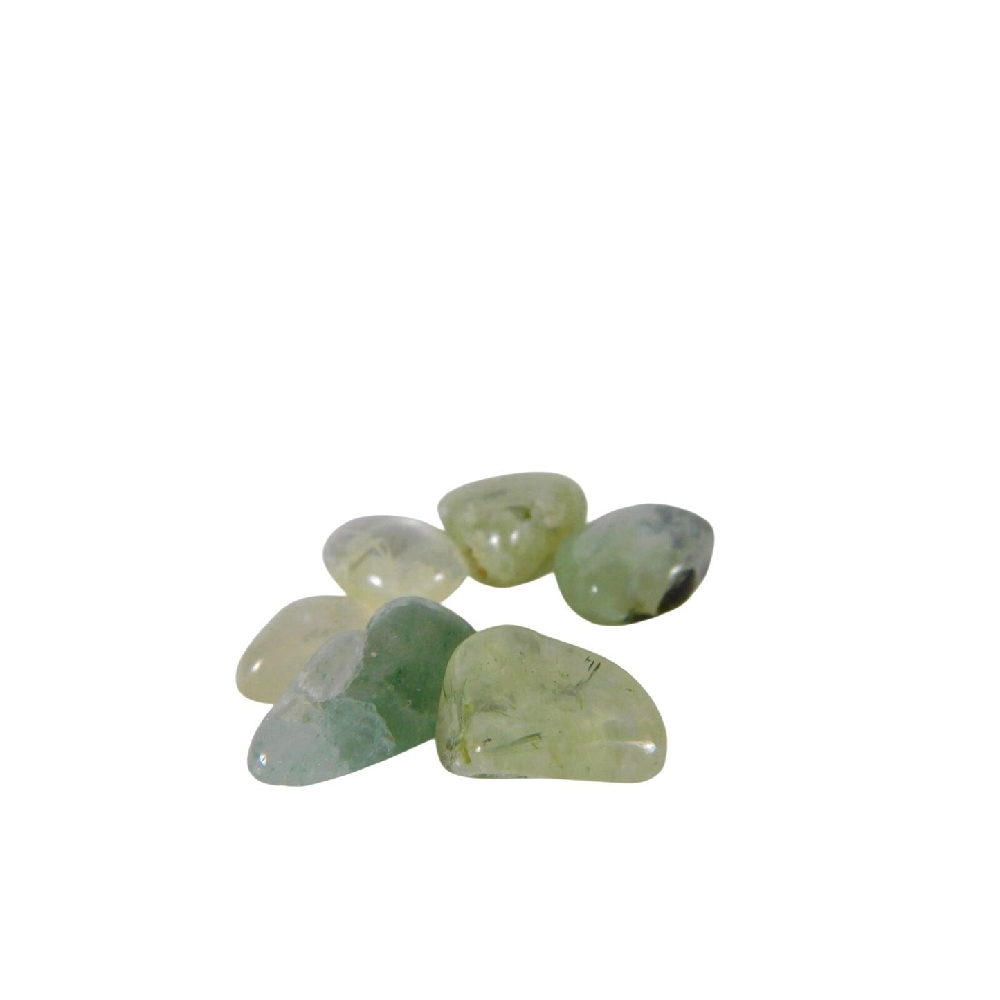 Natural Prehnite Tumbled Stone Lot Small Green Crystal Set Polished Prehnite Stones