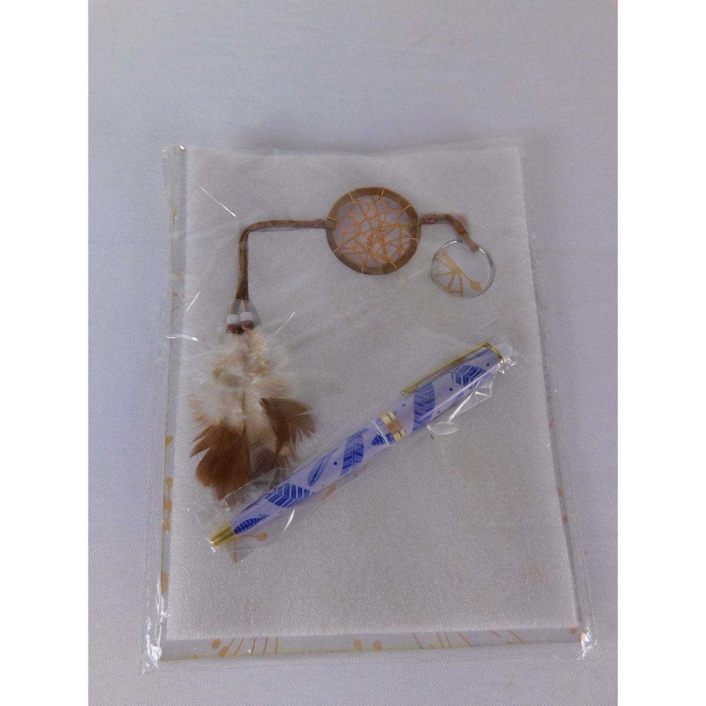 Dreamcatcher Keychain & Pen Set St Joseph's Indian School Multi Color Feather