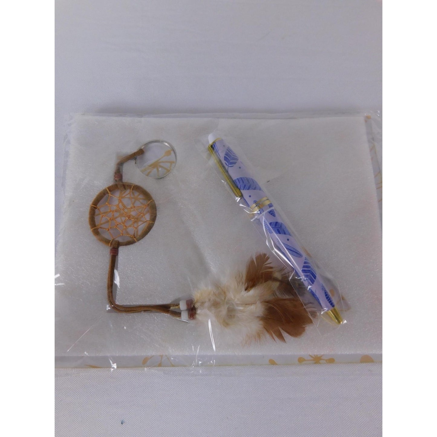 Dreamcatcher Keychain & Pen Set St Joseph's Indian School Multi Color Feather