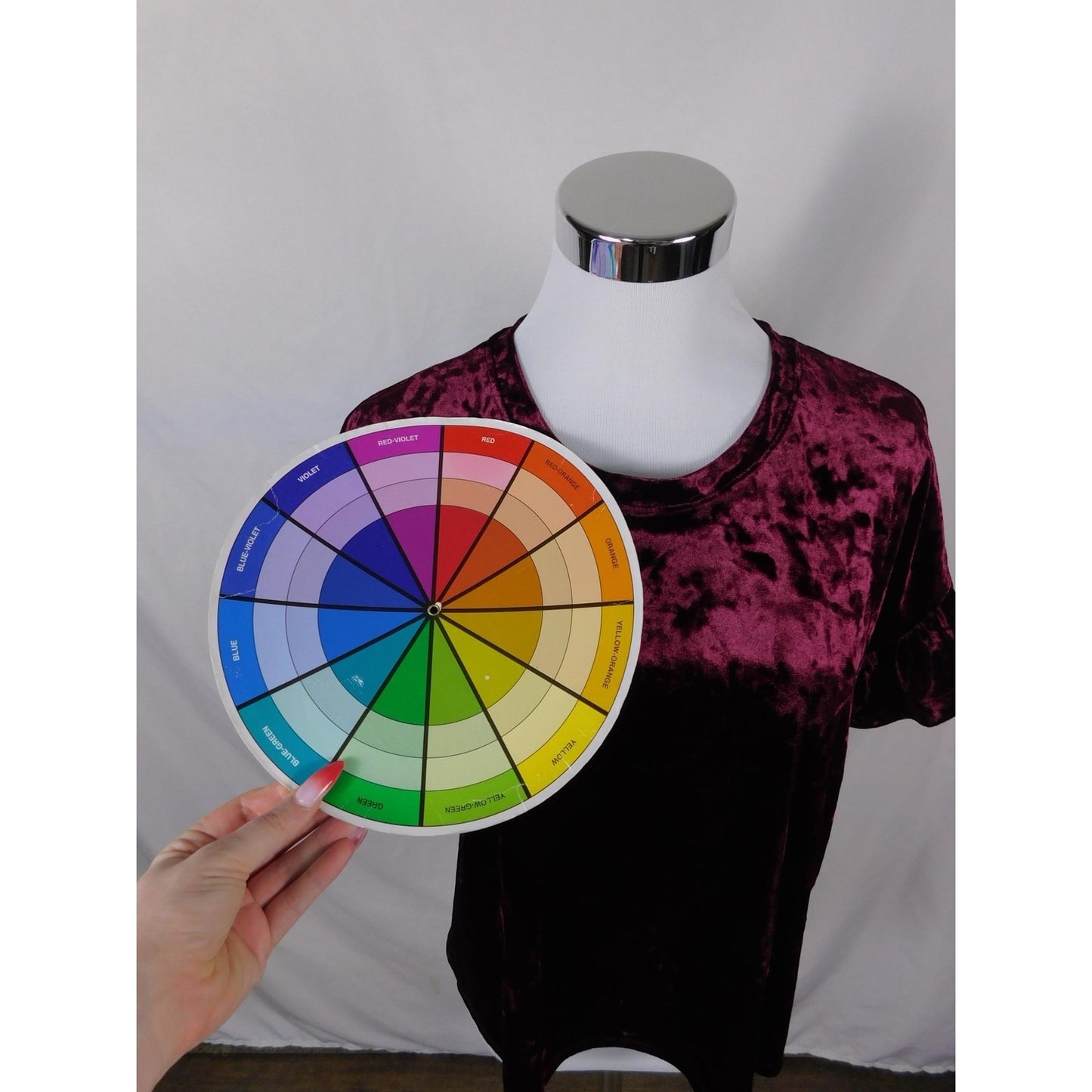 Altar'd State Shirt Womens Small Burgundy Crushed Velvet Short Ruffle Sleeve Top