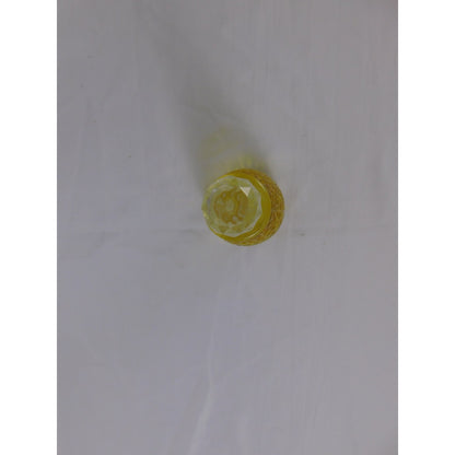 Vintage Yellow Glass Decanter Honeycomb Texture With Faceted Stopper Barware