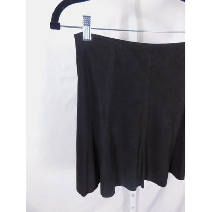 BB Dakota Black Faux Suede A-Line Mini Skirt 0 - Side Zip Stretch - Excellent