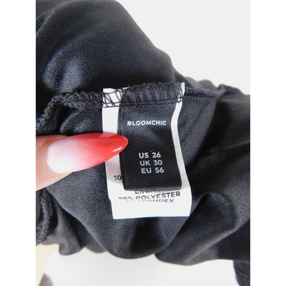 BloomChic Black Gold Sequin Mesh Dress 26 - V-Neck Plus - Excellent