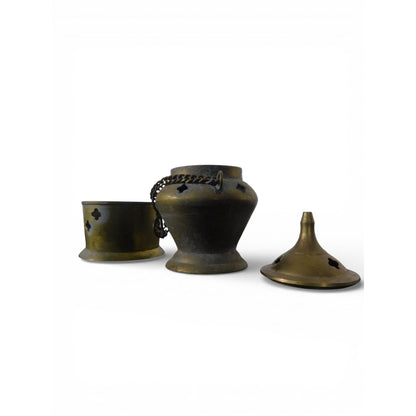 Vintage Brass Hanging Incense Burner Lantern Gothic Ritual