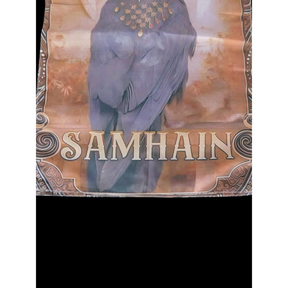 Merry Samhain Flag Garden Banner Crow Raven Pagan Witchy Decor Halloween Fall