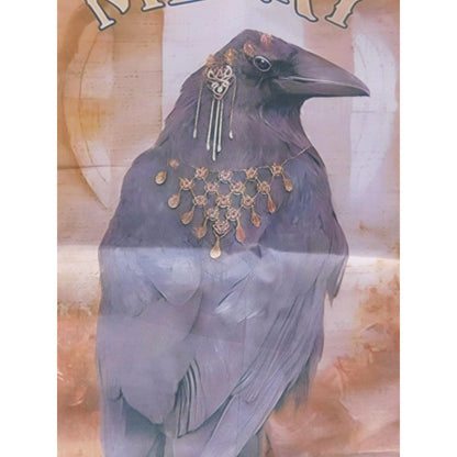 Merry Samhain Flag Garden Banner Crow Raven Pagan Witchy Decor Halloween Fall