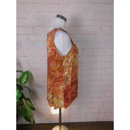 Dressbarn Beaded Paisley Halter Top L Women Boho