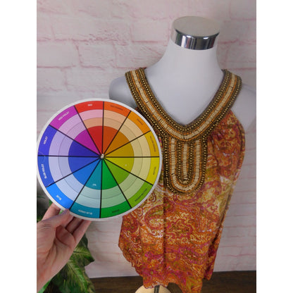 Dressbarn Beaded Paisley Halter Top L Women Boho