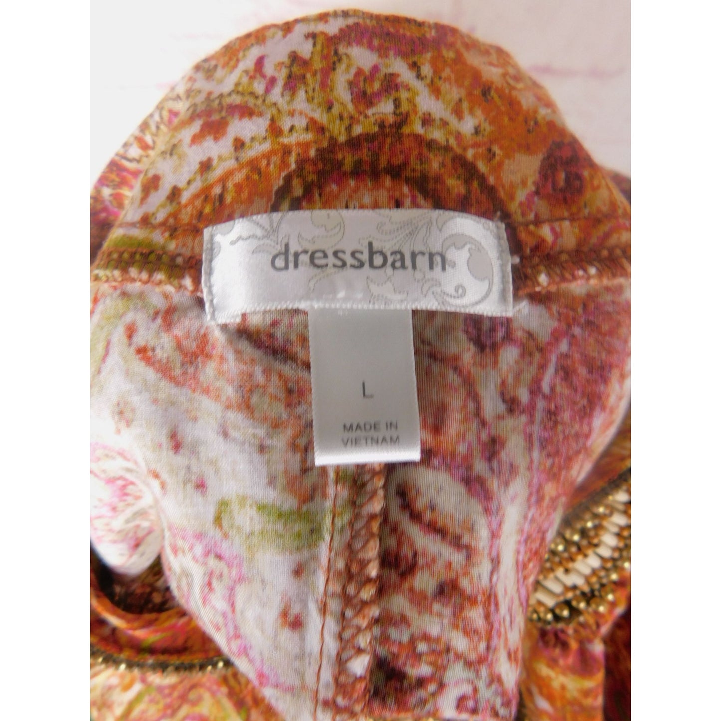 Dressbarn Beaded Paisley Halter Top L Women Boho