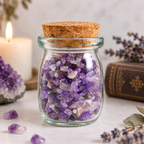 Amethyst Crystal Chips, 5 oz Glass Jar