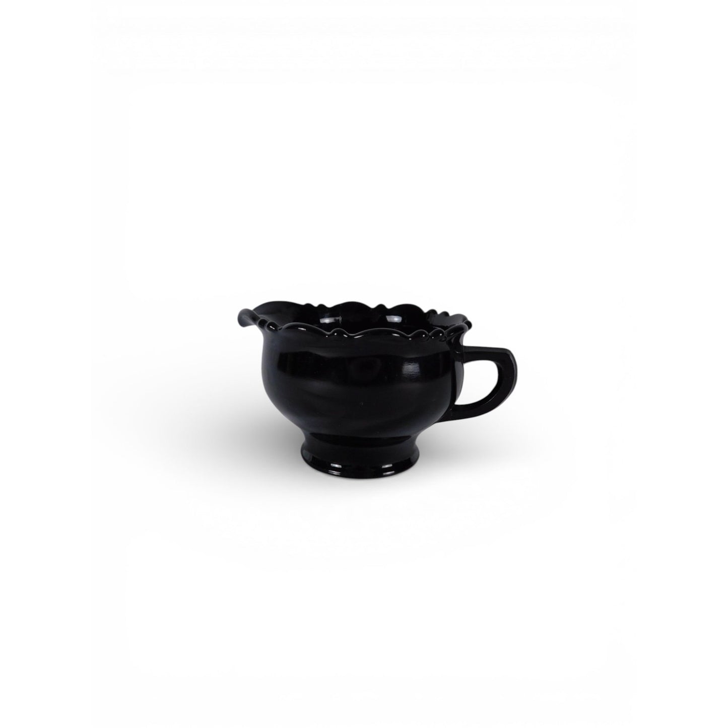Vintage 1930s L.E. Smith Mt. Pleasant Black Amethyst Glass Creamer