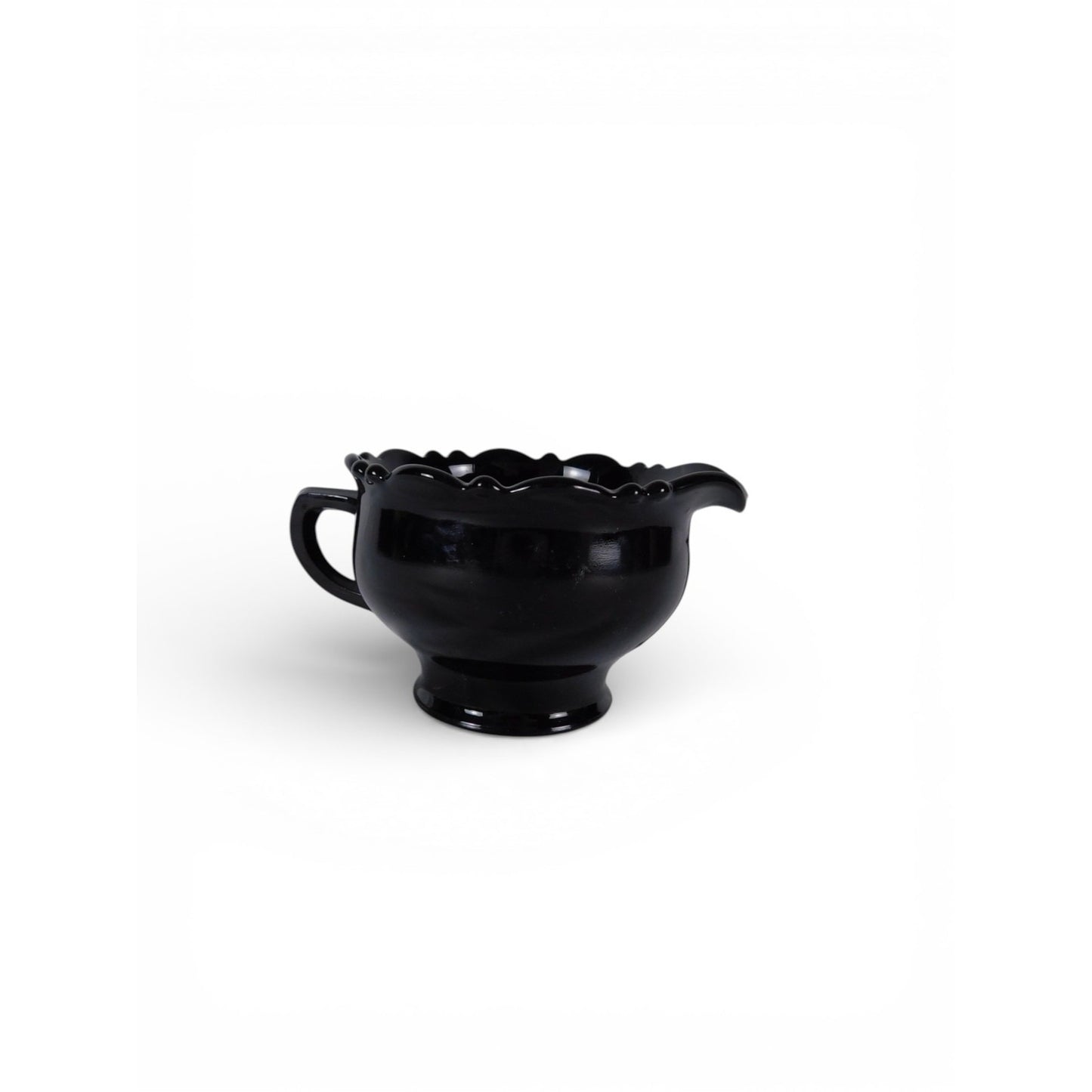 Vintage 1930s L.E. Smith Mt. Pleasant Black Amethyst Glass Creamer