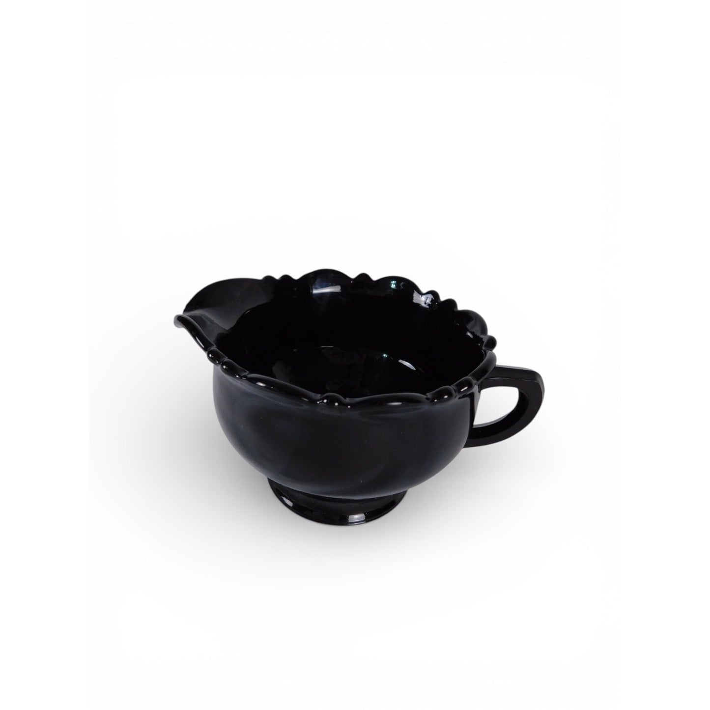Vintage 1930s L.E. Smith Mt. Pleasant Black Amethyst Glass Creamer