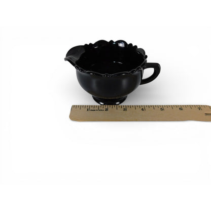 Vintage 1930s L.E. Smith Mt. Pleasant Black Amethyst Glass Creamer