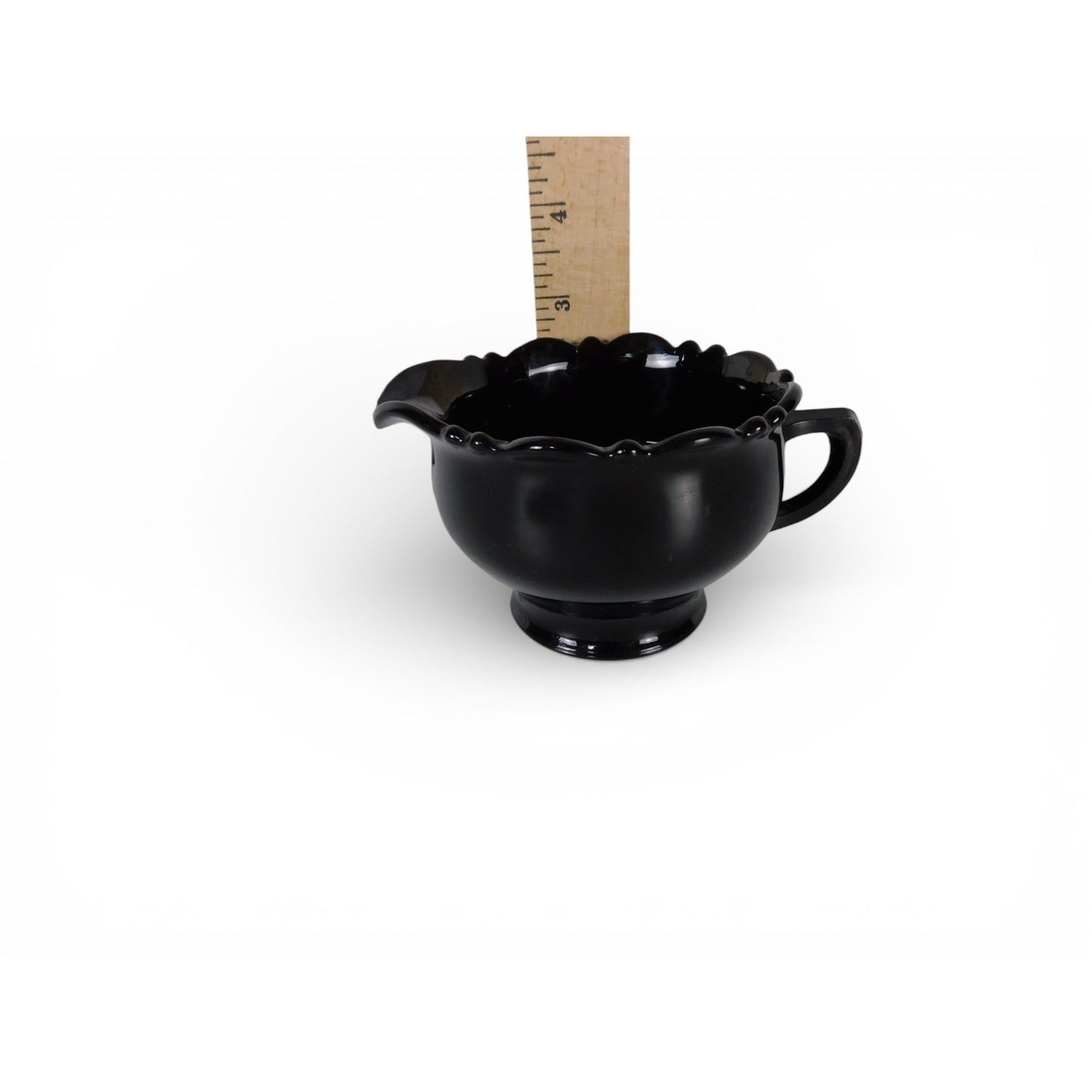 Vintage 1930s L.E. Smith Mt. Pleasant Black Amethyst Glass Creamer