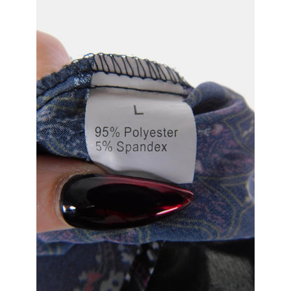 Boho Floral Paisley Kimono Sheer Cardigan Navy Black L