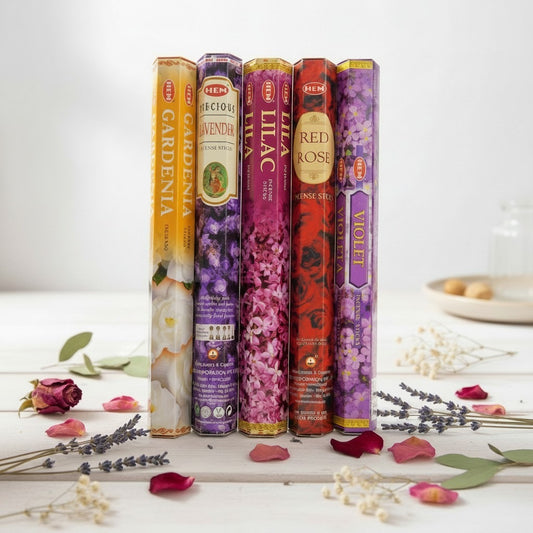 HEM Floral Incense Variety Pack 100 Sticks Rose Lavender Lilac Violet Gardenia
