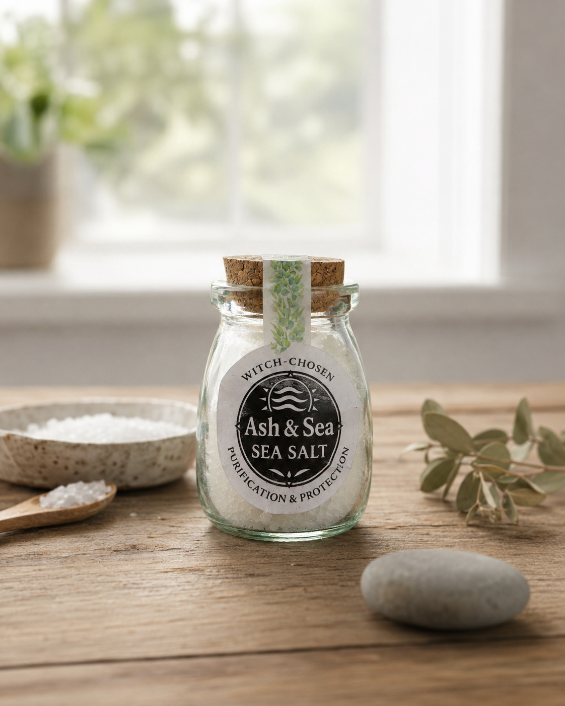 Ash & Sea Sea Salt Witch-Chosen Purification Protection Ritual Jar Wicca Altar