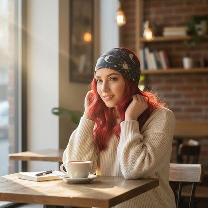 Moon & Sun Celestial Headband - Dark Witchy Boho Stretch - New