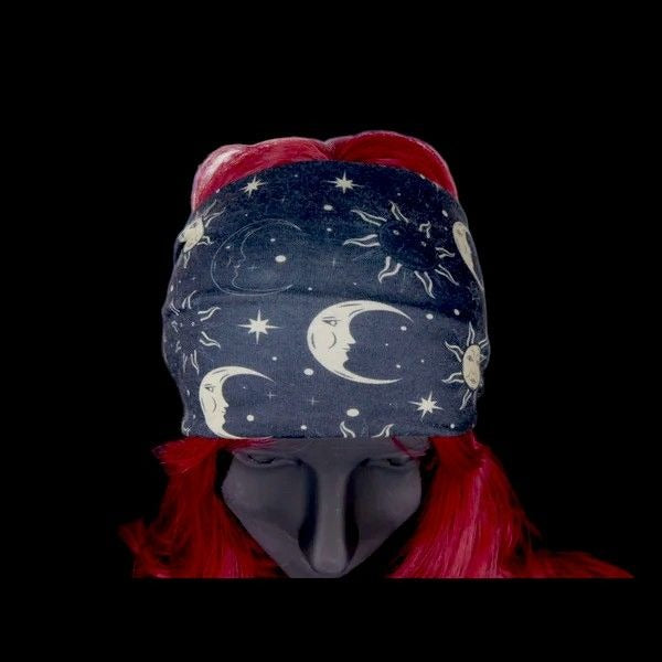 Moon & Sun Celestial Headband - Dark Witchy Boho Stretch - New