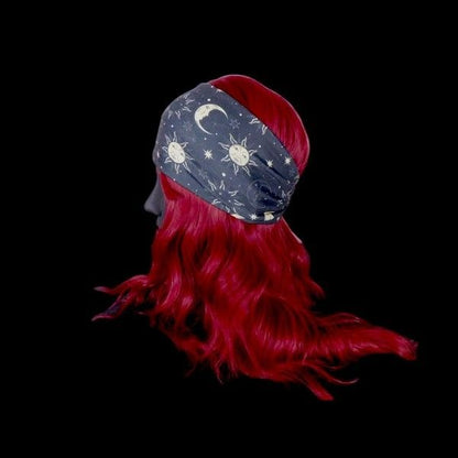 Moon & Sun Celestial Headband - Dark Witchy Boho Stretch - New