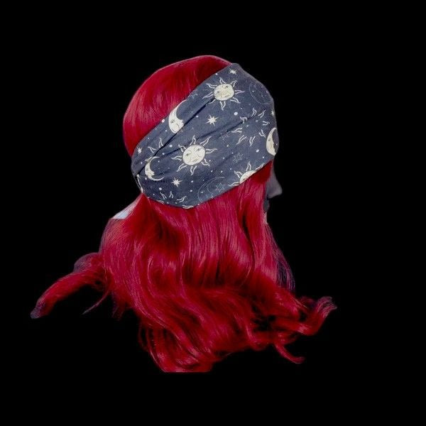 Moon & Sun Celestial Headband - Dark Witchy Boho Stretch - New