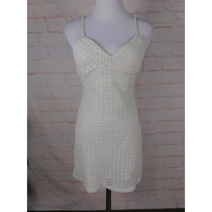 Forever 21 White Crochet Lace Mini S - Adjustable Straps - Excellent