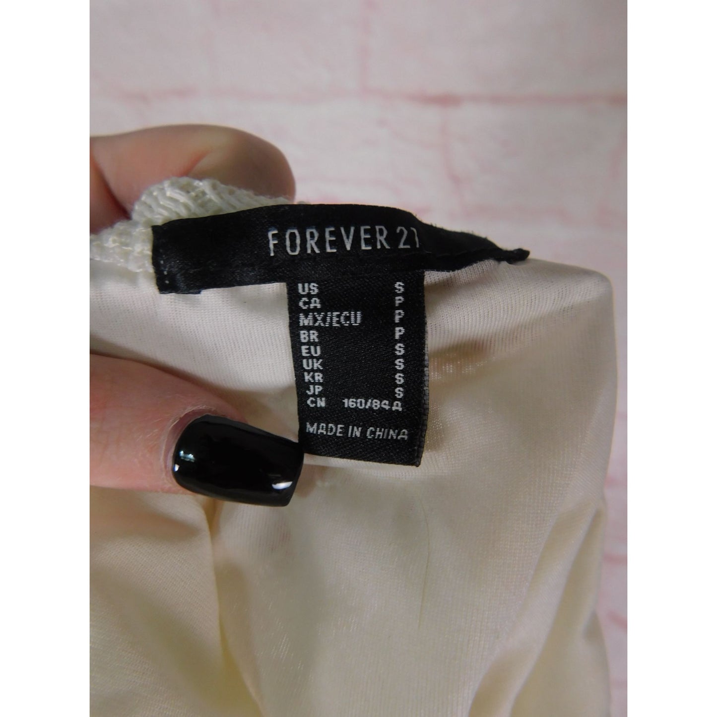 Forever 21 White Crochet Lace Mini S - Adjustable Straps - Excellent