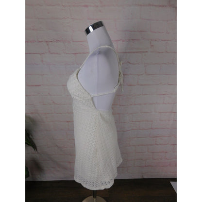 Forever 21 White Crochet Lace Mini S - Adjustable Straps - Excellent