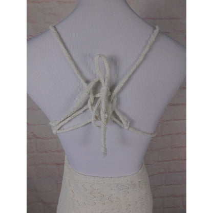 Forever 21 White Crochet Lace Mini S - Adjustable Straps - Excellent