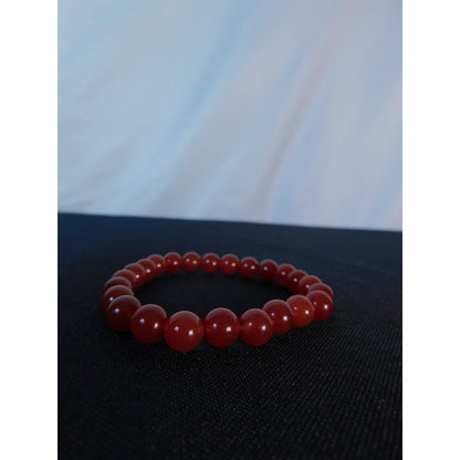 Carnelian Gemstone Bracelet Red Crystal Bead Stretch Unisex Energy Healing Jewel