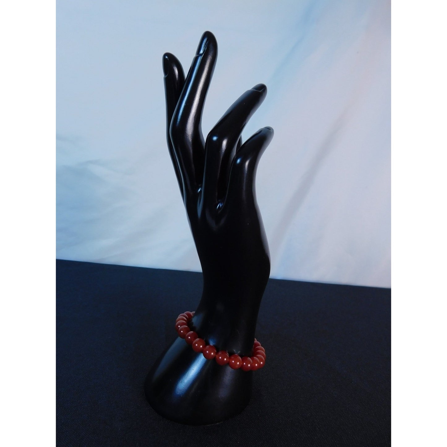 Carnelian Gemstone Bracelet Red Crystal Bead Stretch Unisex Energy Healing Jewel