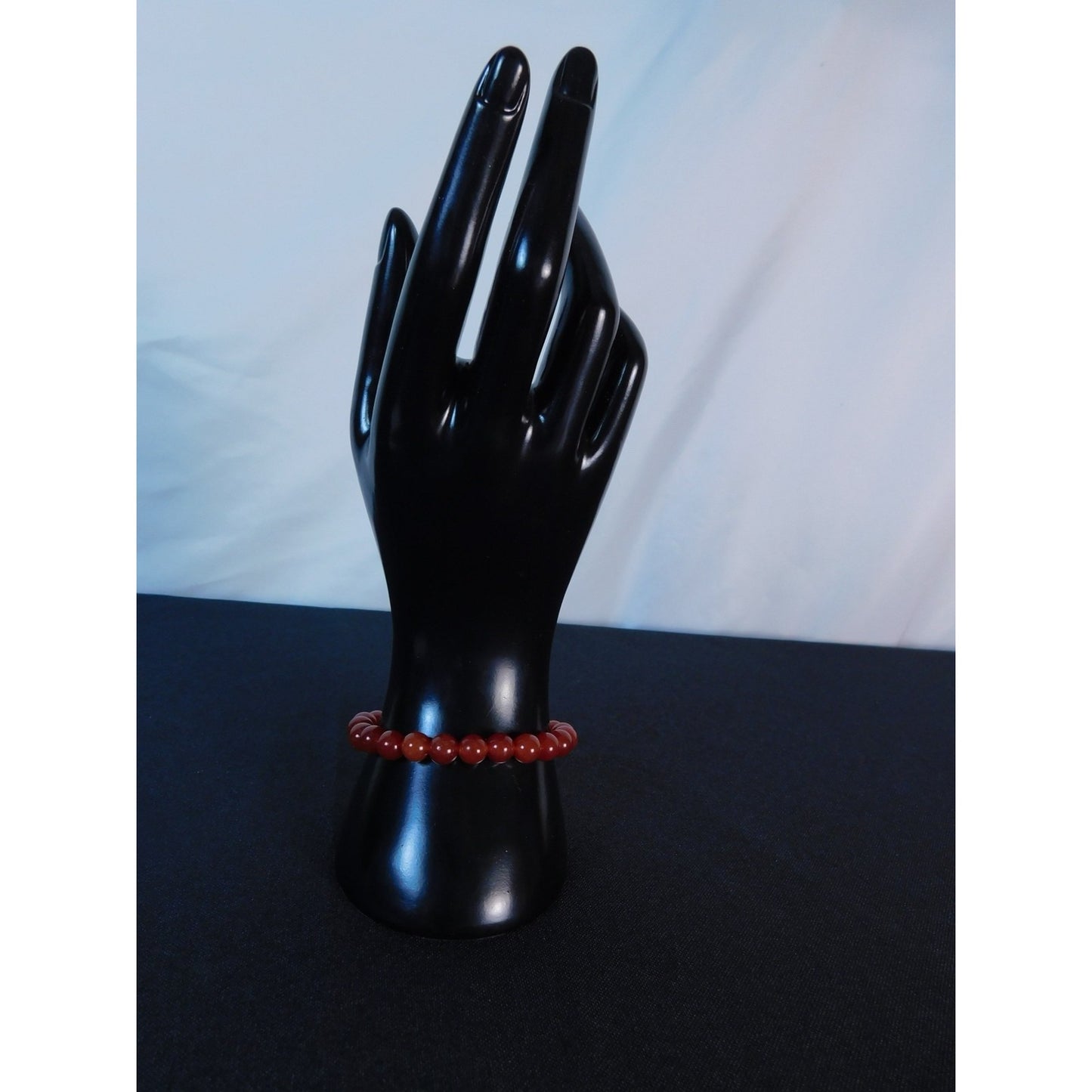 Carnelian Gemstone Bracelet Red Crystal Bead Stretch Unisex Energy Healing Jewel