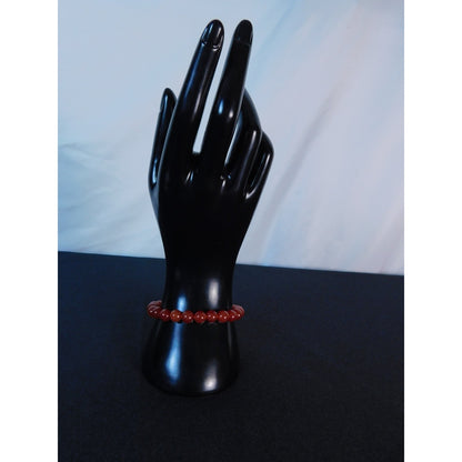Carnelian Gemstone Bracelet Red Crystal Bead Stretch Unisex Energy Healing Jewel