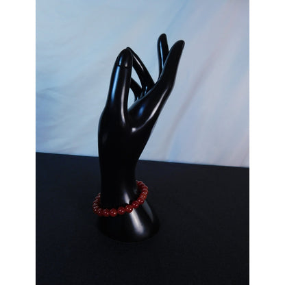 Carnelian Gemstone Bracelet Red Crystal Bead Stretch Unisex Energy Healing Jewel