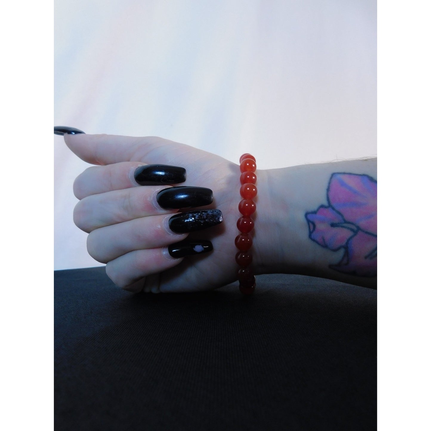 Carnelian Gemstone Bracelet Red Crystal Bead Stretch Unisex Energy Healing Jewel