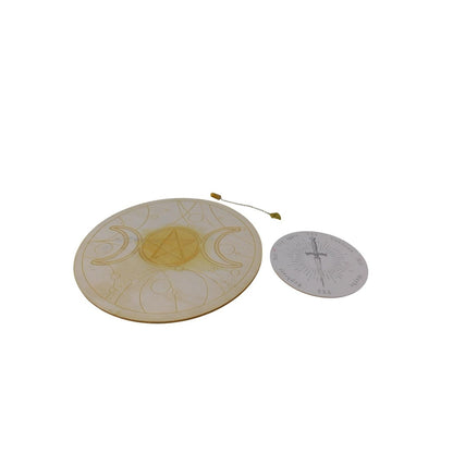 Triple Moon Pentacle Pendulum Board Set Yes No Sword Crystal Oracle Divination