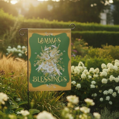 Lammas Blessings Garden Flag 10x15 Summer Floral Green Polyester Outdoor Decor