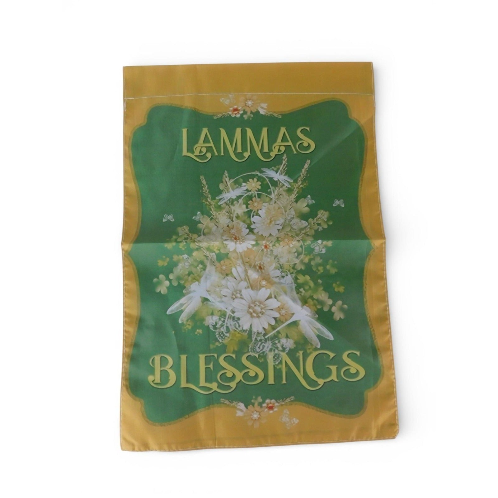 Lammas Blessings Garden Flag 10x15 Summer Floral Green Polyester Outdoor Decor