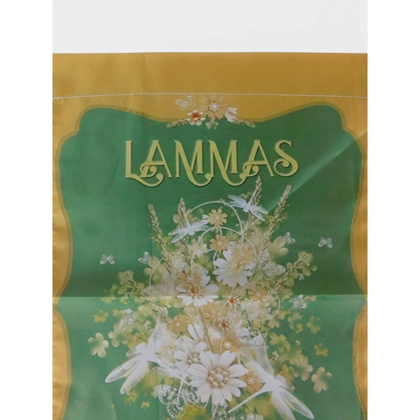 Lammas Blessings Garden Flag 10x15 Summer Floral Green Polyester Outdoor Decor