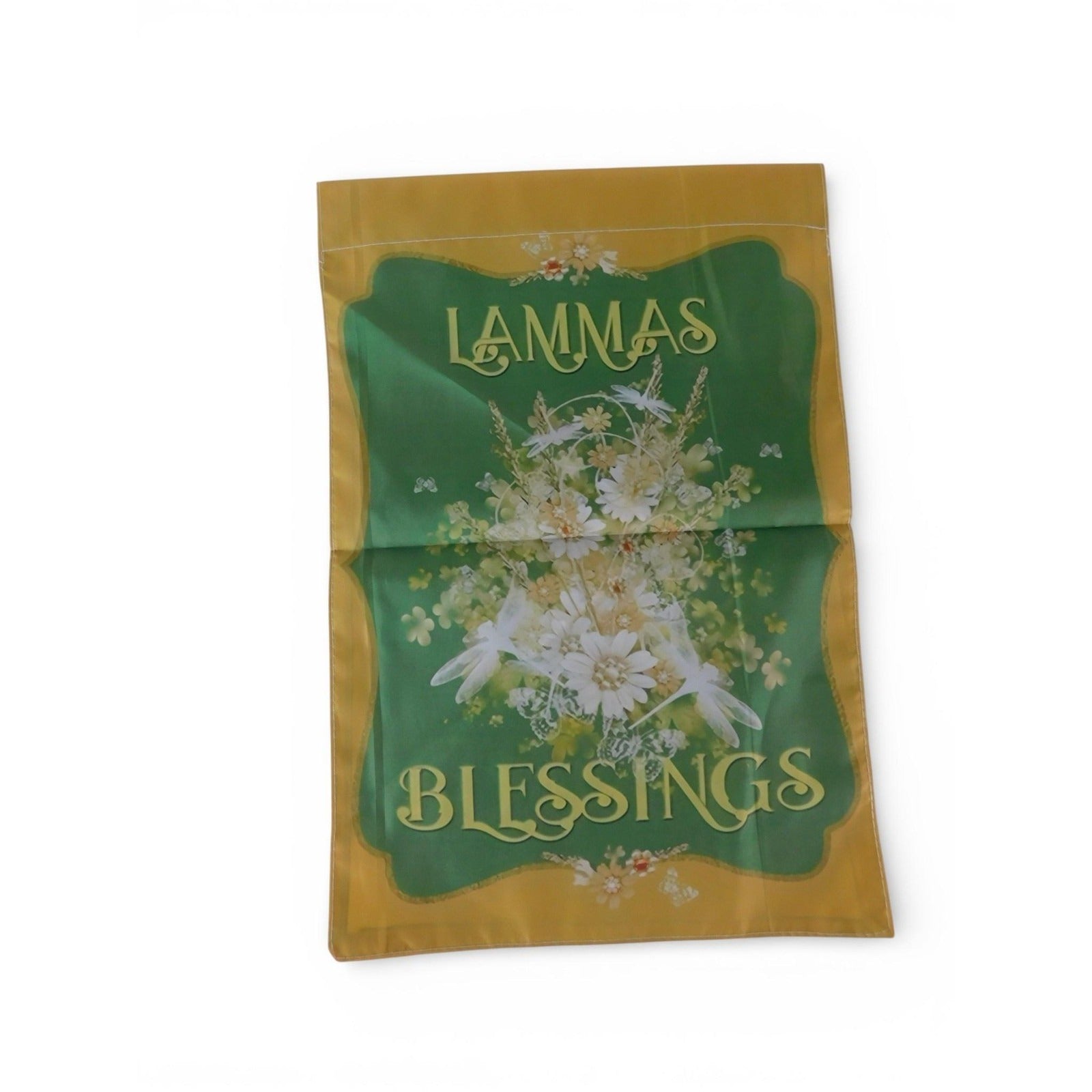 Lammas Blessings Garden Flag 10x15 Summer Floral Green Polyester Outdoor Decor