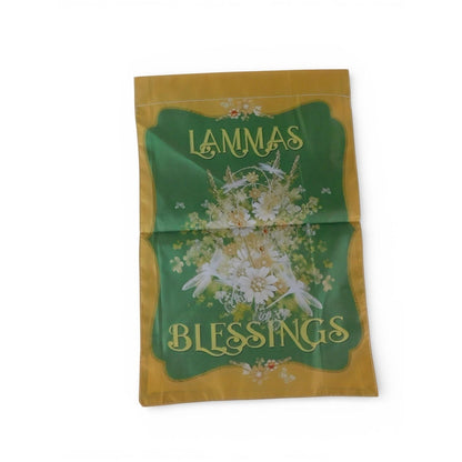 Lammas Blessings Garden Flag 10x15 Summer Floral Green Polyester Outdoor Decor