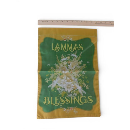 Lammas Blessings Garden Flag 10x15 Summer Floral Green Polyester Outdoor Decor