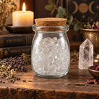 Clear Quartz Crystal Chips, 5 oz Glass Jar