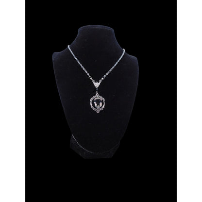 Gothic Bat Cameo Necklace Silver Black Victorian Witchcore Vampirecore NEW