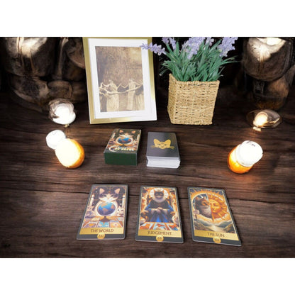 Cat Tarot Card Deck 78 Cards, 4.13" x 2.48" Mystical Cat Artwork NIB