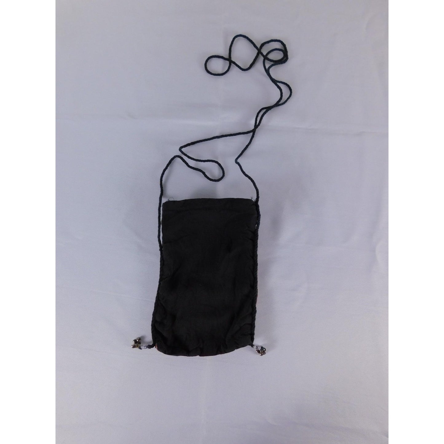 Boho Crossbody Bag Womens Mini Red Geometric Tassel Lined Vtg